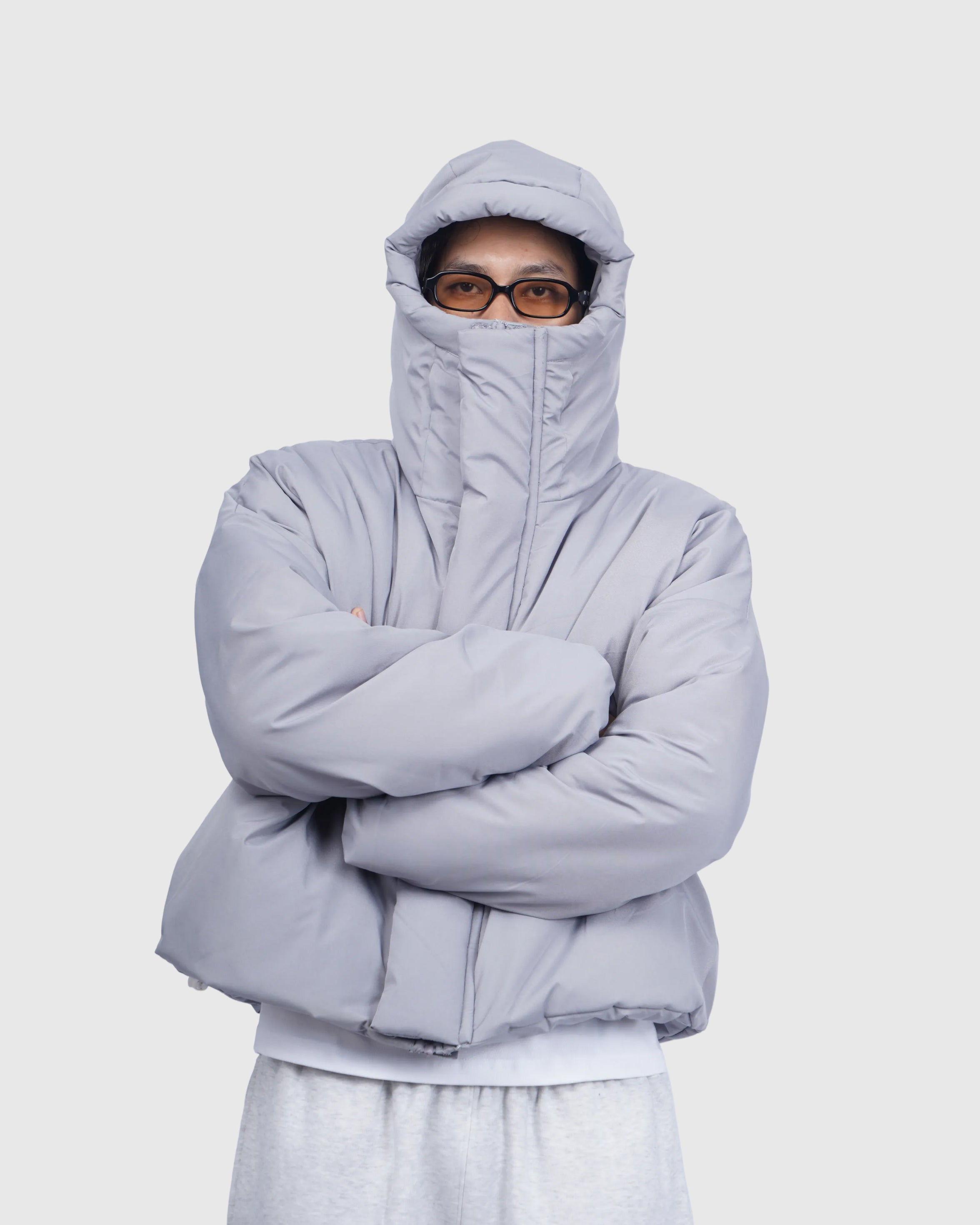 Eskimo Crop Puffer - Ash Grey