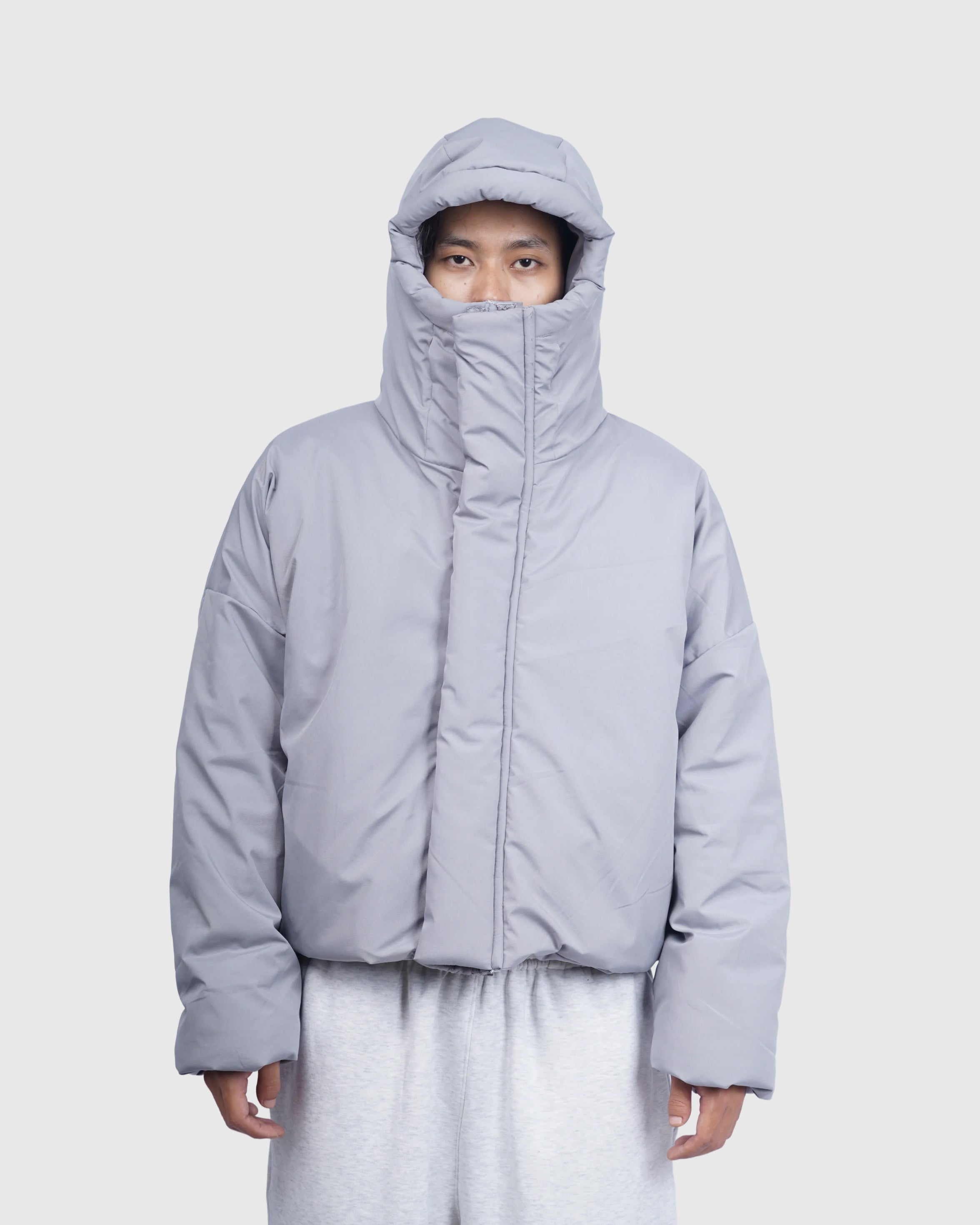 Eskimo Crop Puffer - Ash Grey