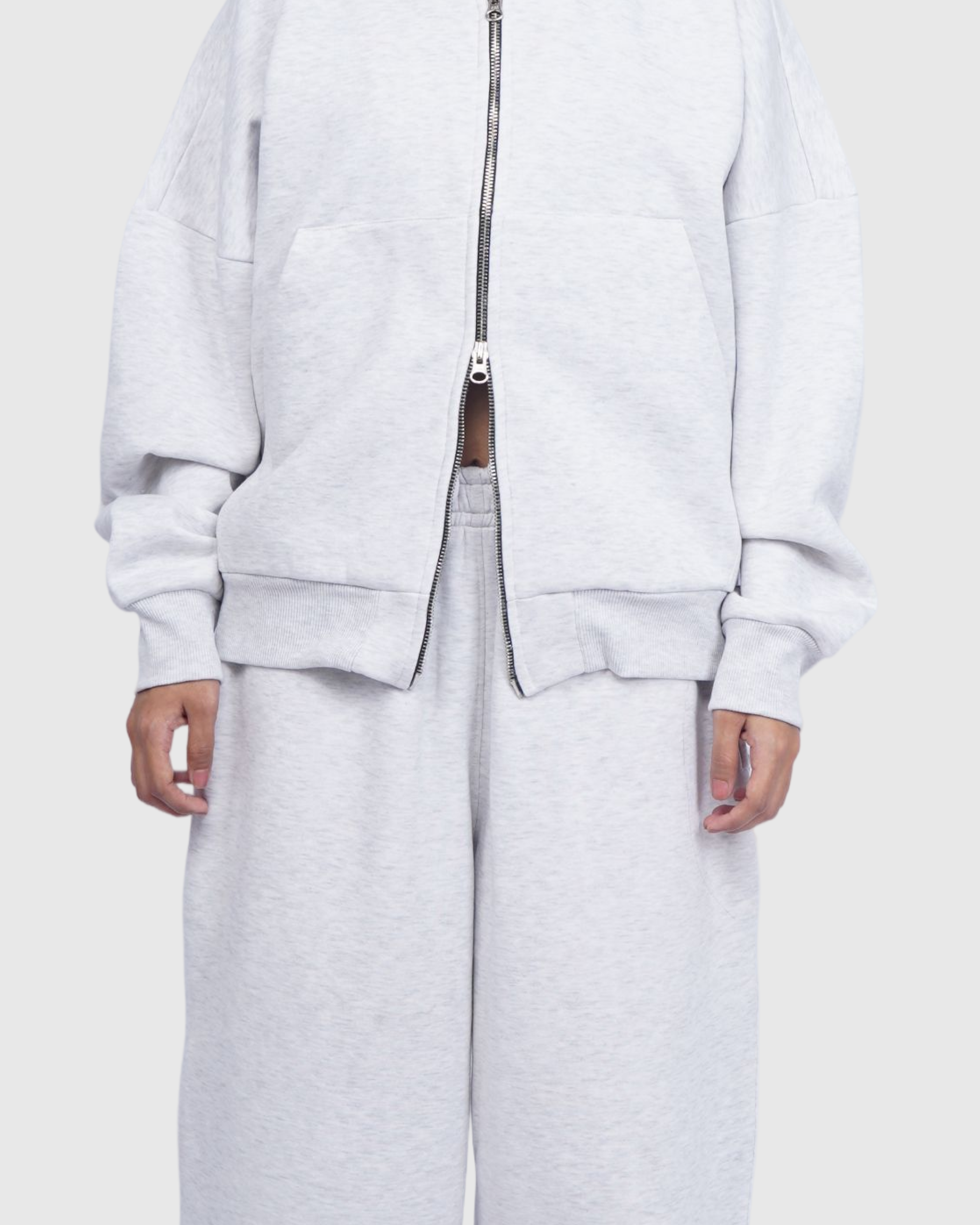 Moon Grey Double Zipper V2 / Co-Ord