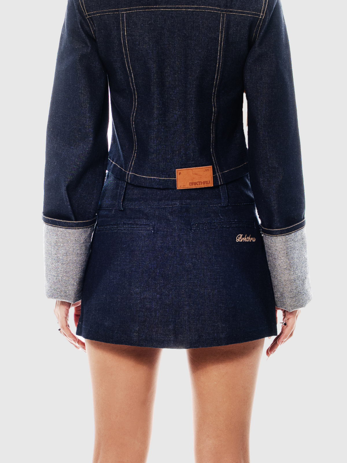 Denim Pleated Skort - Indigo
