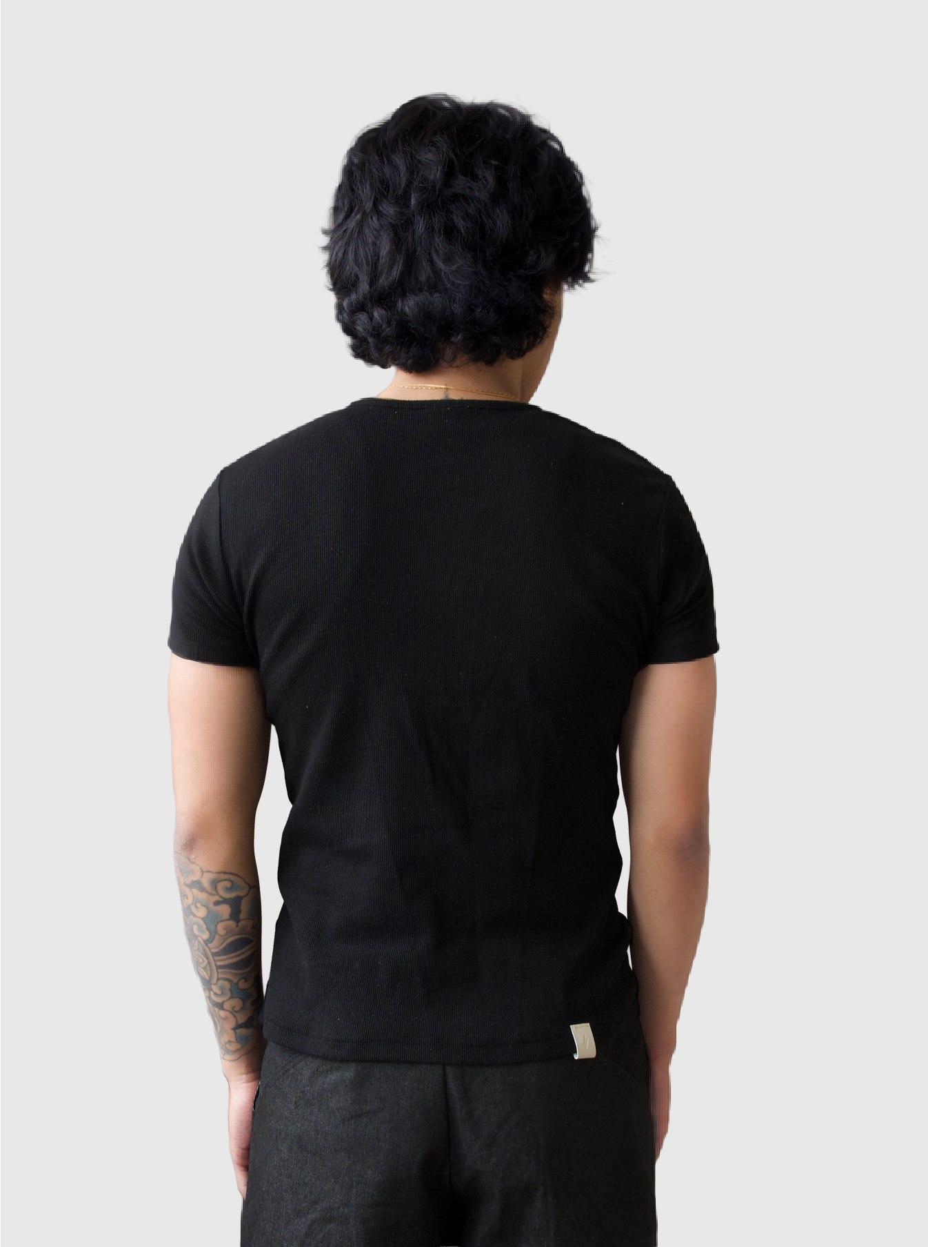 Half Henley Tee - Black