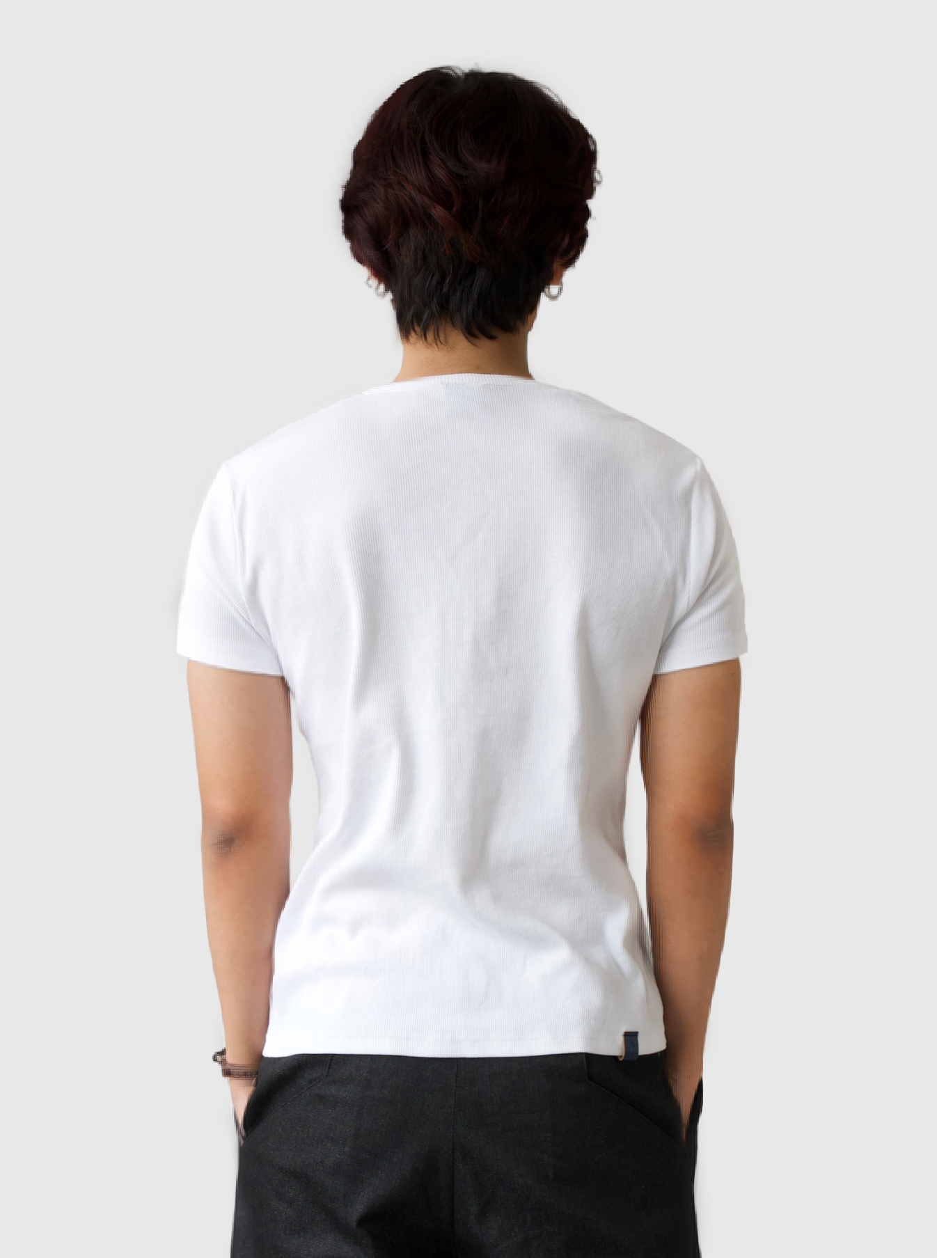 Half Henley Tee - White
