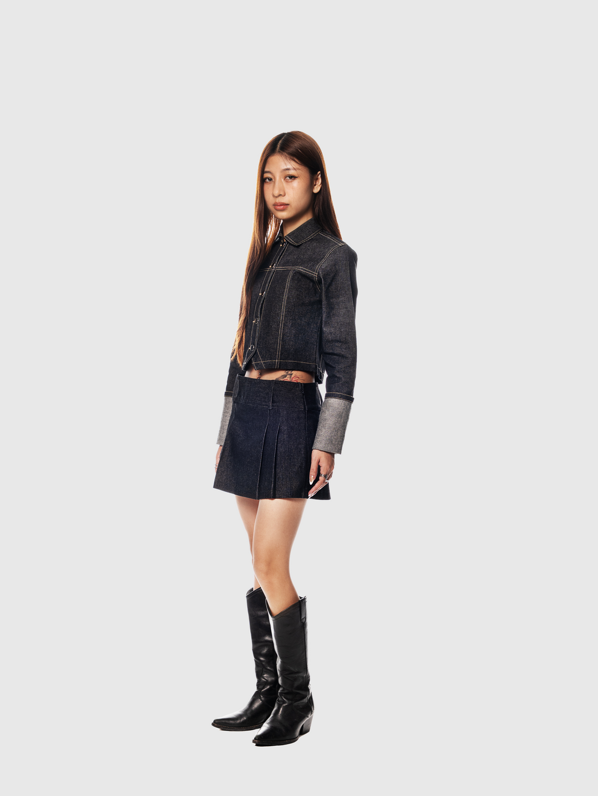 Women's Denim Set - Black