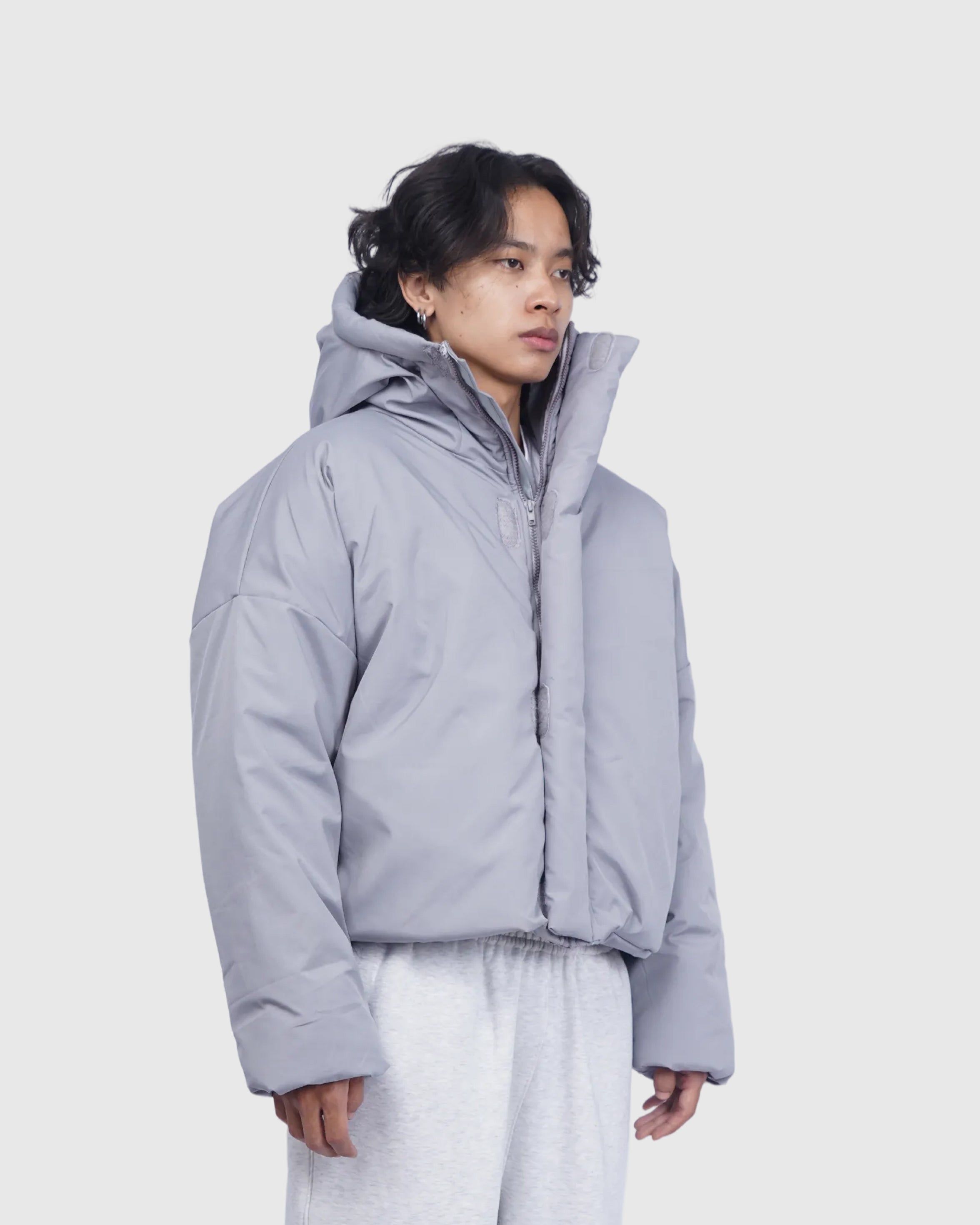 Eskimo Crop Puffer - Ash Grey
