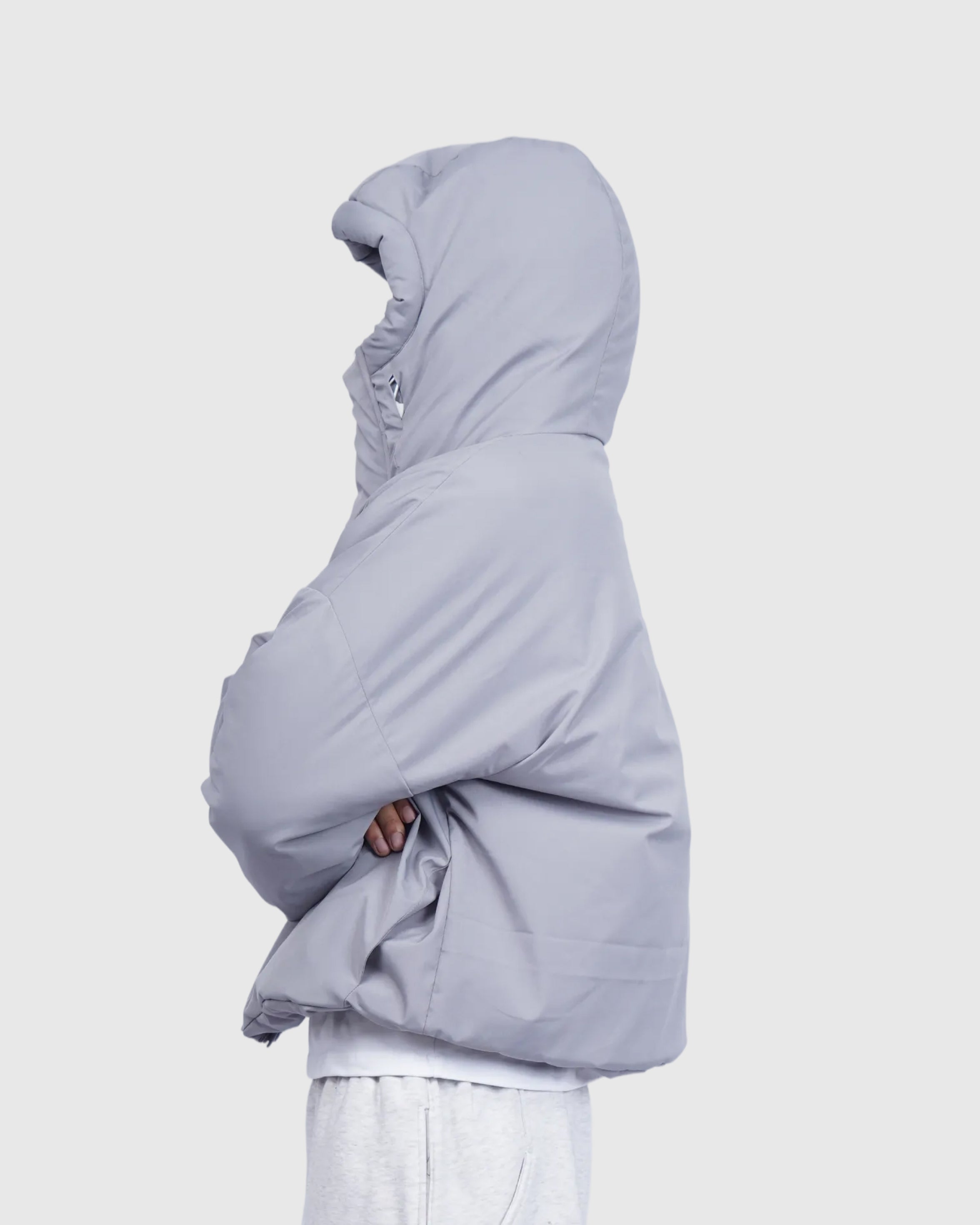 Eskimo Crop Puffer - Ash Grey