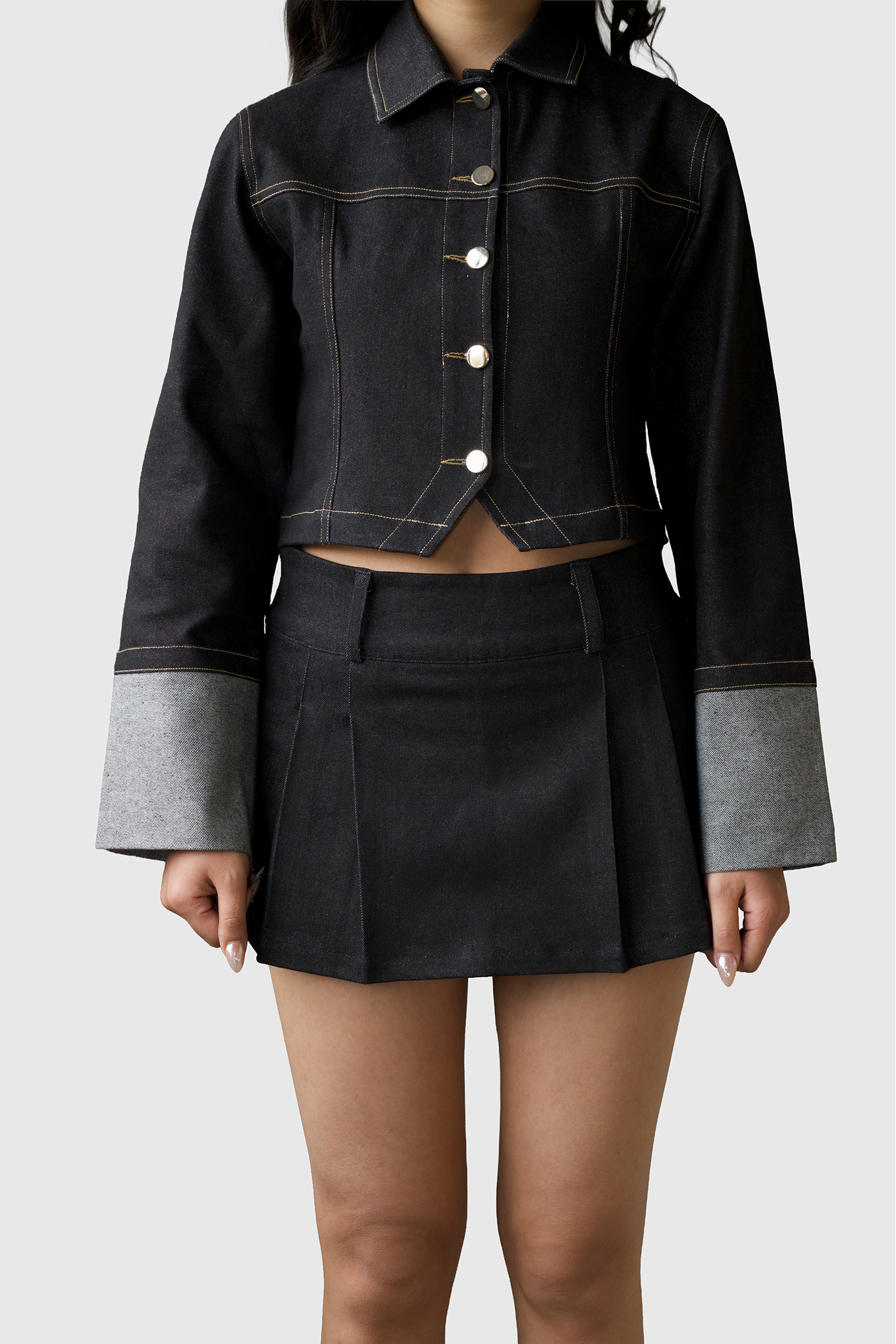 Denim Skort - Black