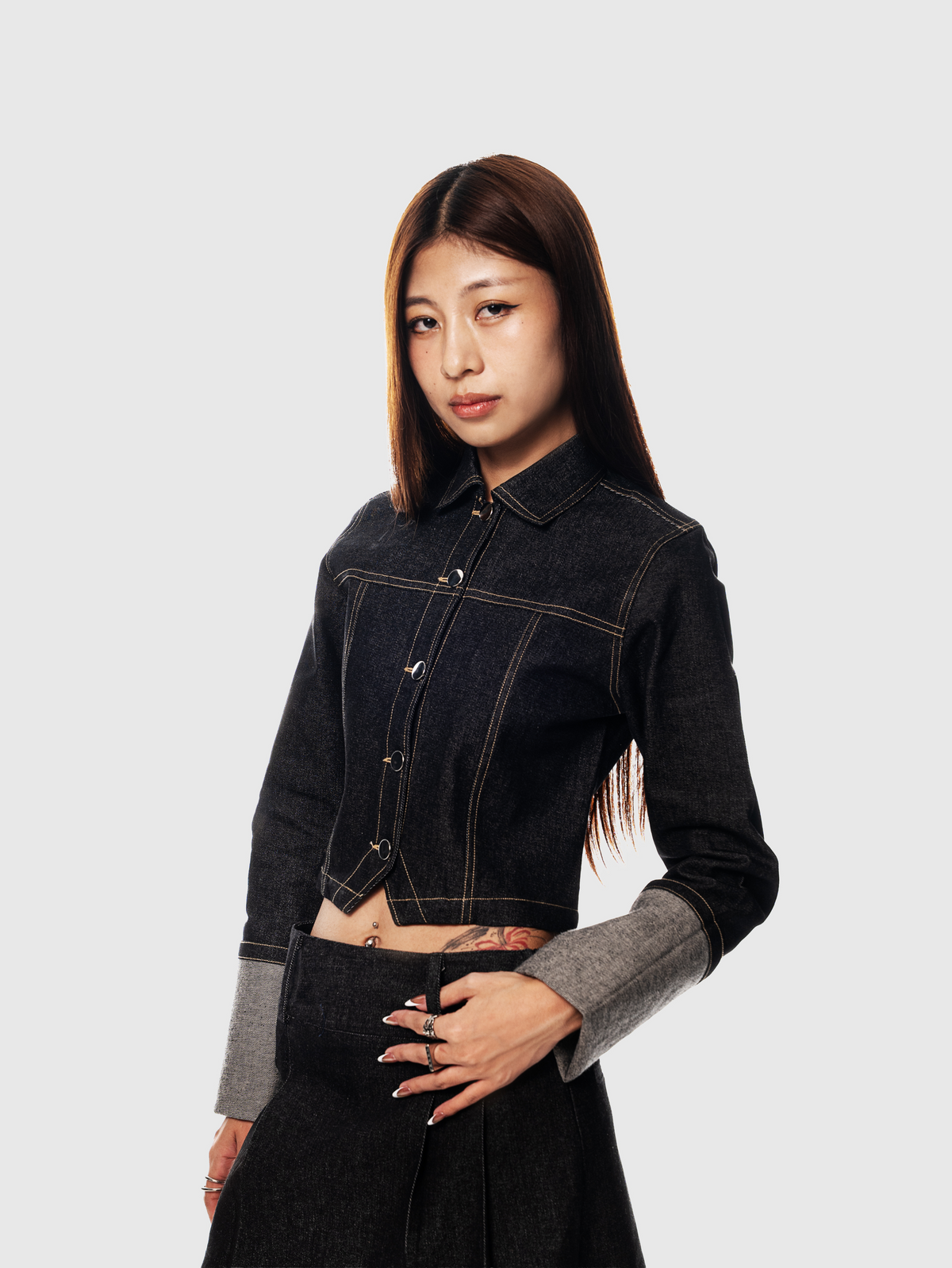 Women's Denim Set - Black