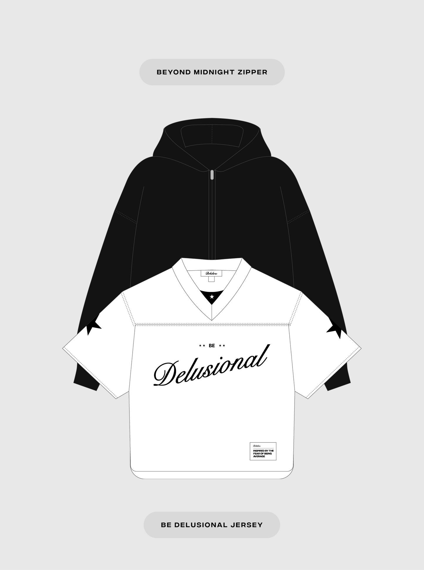 Double Zipper Hood + 'Be Delusional' Jersey